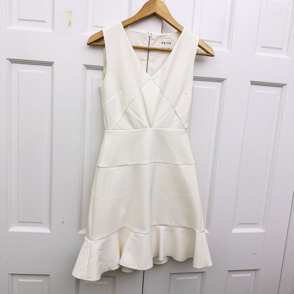 REISS Lola Quilted Fit & Flare Dress - Picture 4 of 12